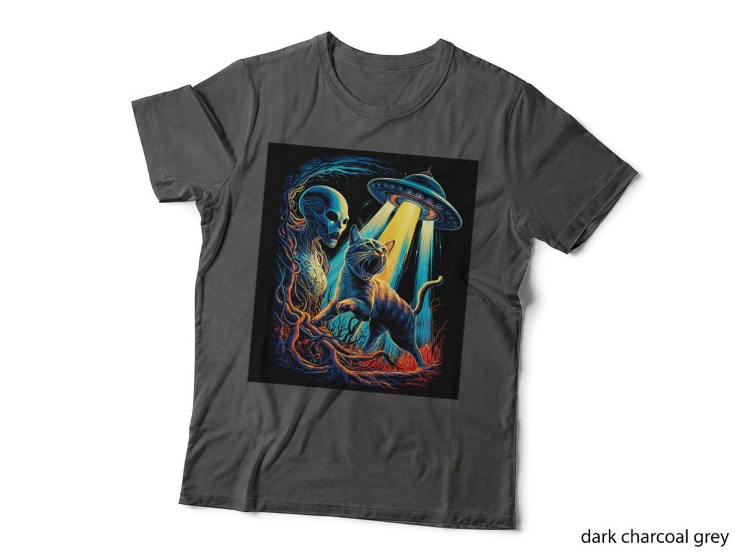 Alien and Cat Funny UFO Terrestrial Feline Pet Owner T-Shirt