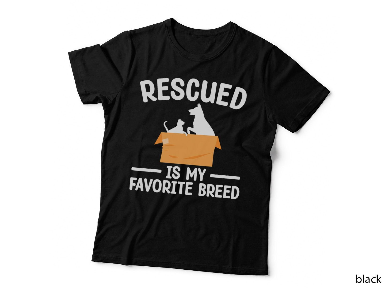 Animal Rescue Art for Men Women Dog Cat Pet Rescuer Lover T-Shirt