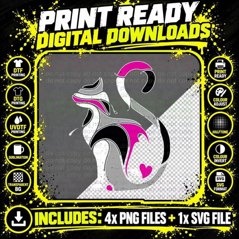 Asexual Cat Ace Pride Flag Cat Lover LGBT Equality Png SVG Digital Bundle