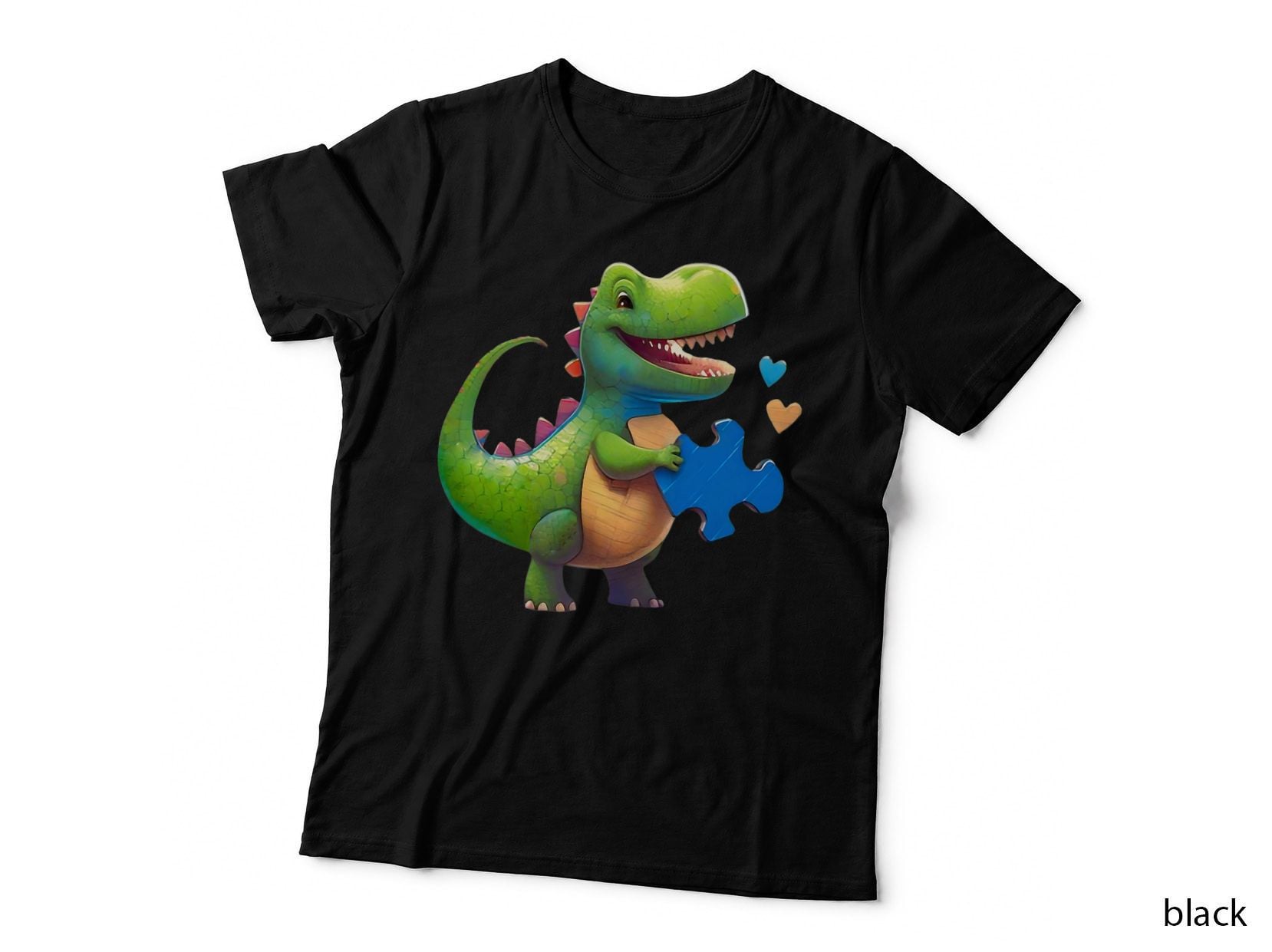 Autism Awareness Dinosaur Puzzle Piece Love Autistic Support T-Shirt