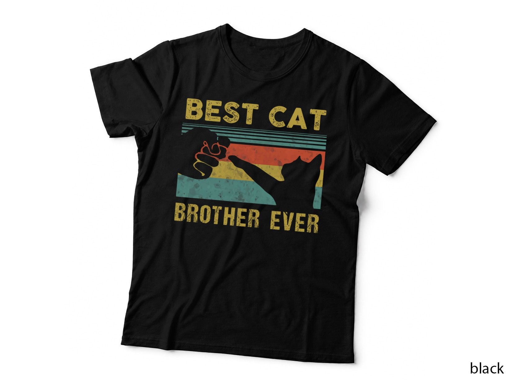 Best Cat Brother Ever Vintage Cats Happy Father's Day T-Shirt