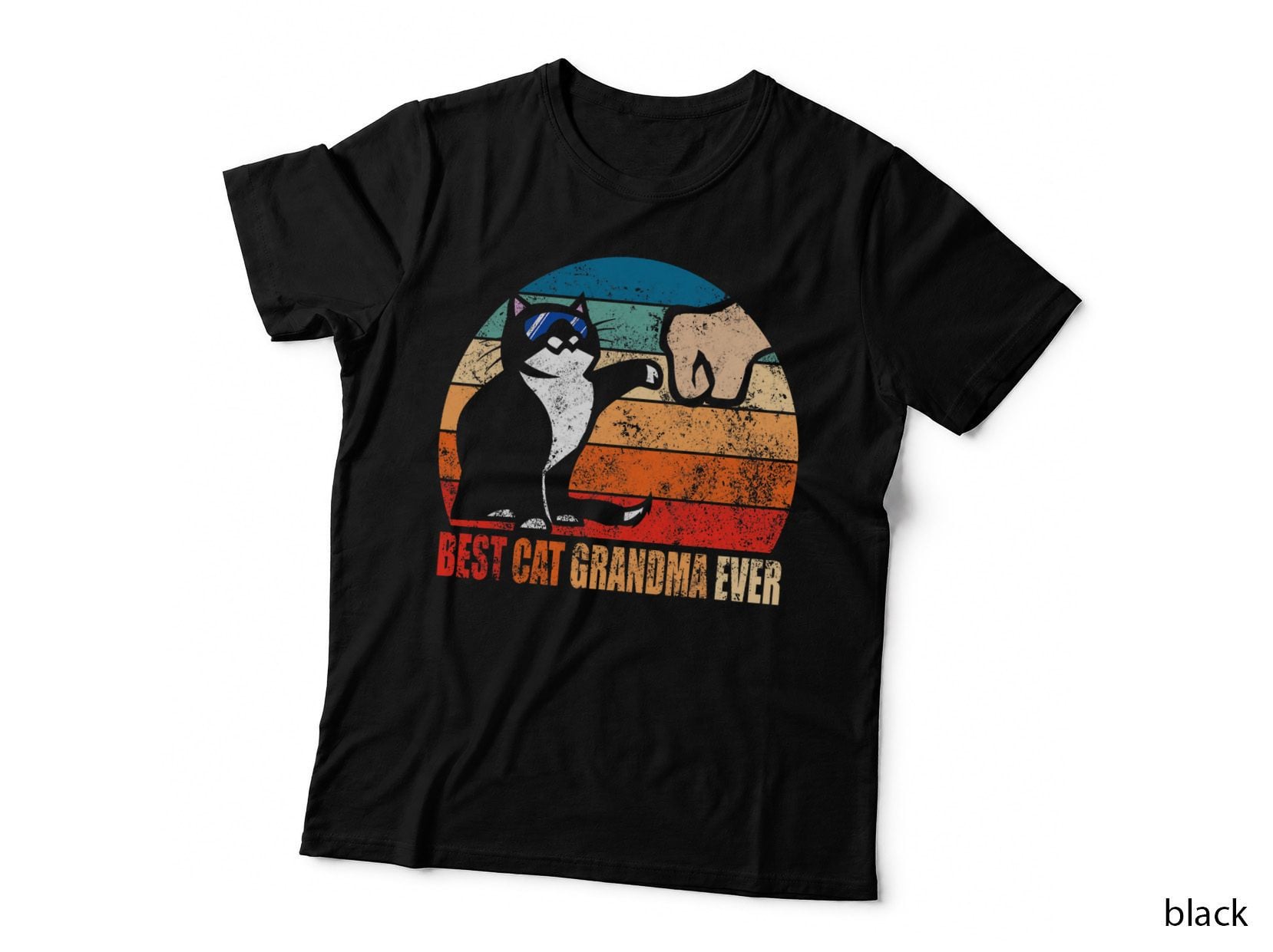 Best Cat Grandma Ever Fist Bump Funny Nana Gift, Grandmother T-Shirt