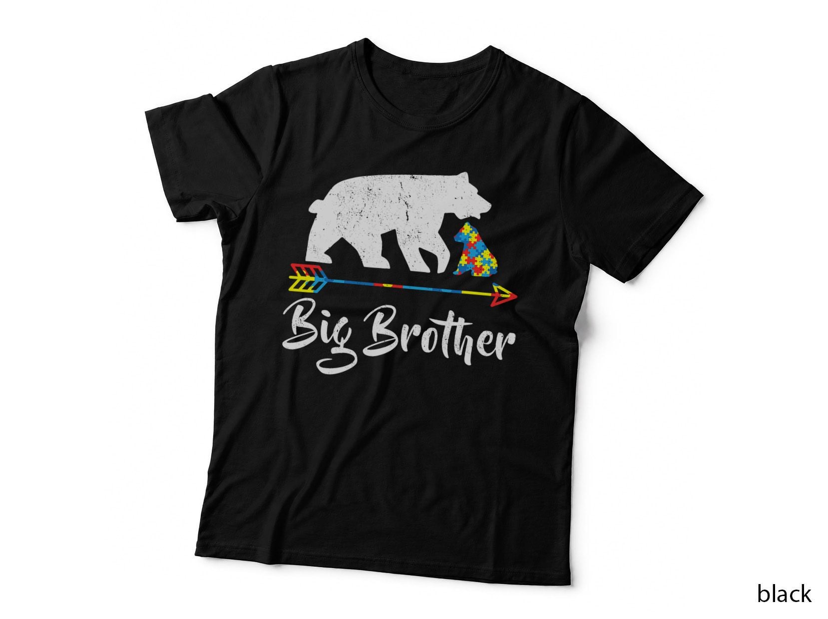 Big Brother Bear Autism Awareness T-Shirt Proud Autism Mom T-Shirt