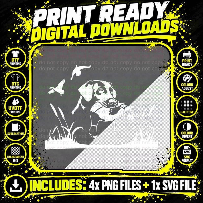 Bird Dog Duck Hunting Willow in the Marsh Hunter Png SVG Digital Bundle