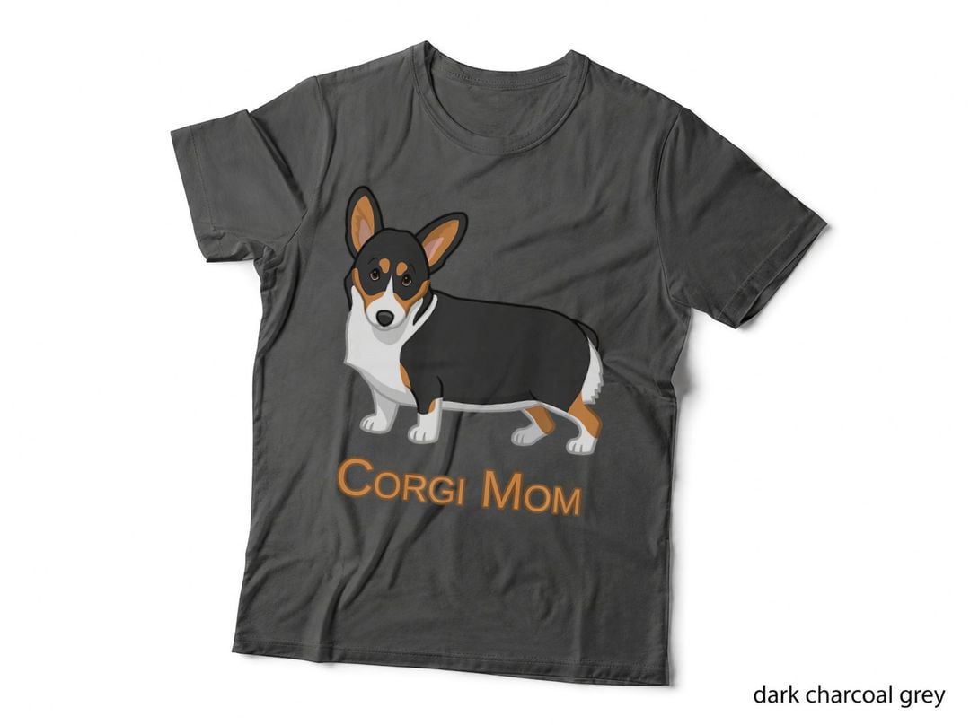 Black Tricolor Cute Pembroke Corgi Mom Dog Lover T-Shirt, Gift Tee