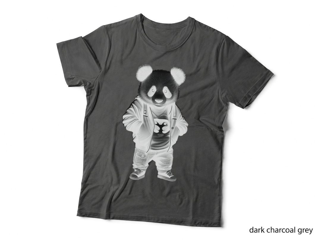 Black and White Panda with Cool Cute Sportswear T-Shirt