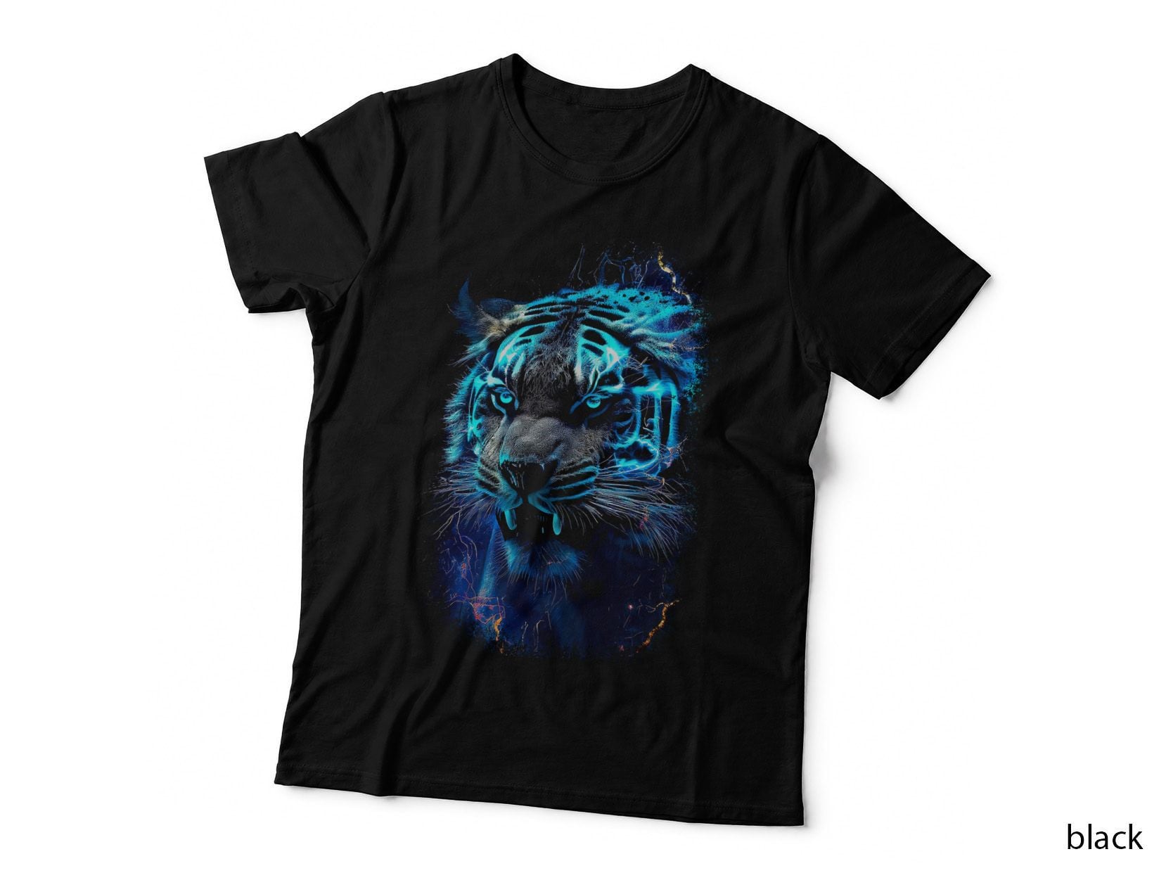 Blue Tiger T-Shirt, Wildlife Print, Big Cat Tee