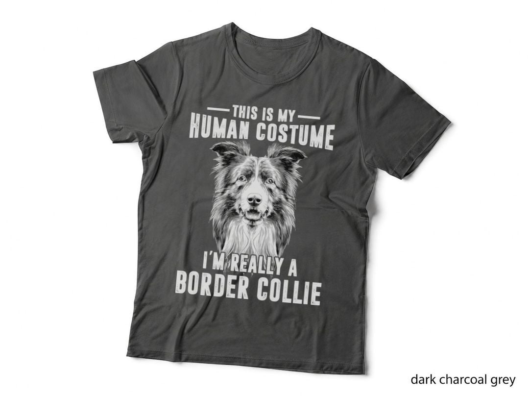 Border Collie Dog This Is My Human Costume Dog Shirt, Rustic Charm, Gift T-Shirt