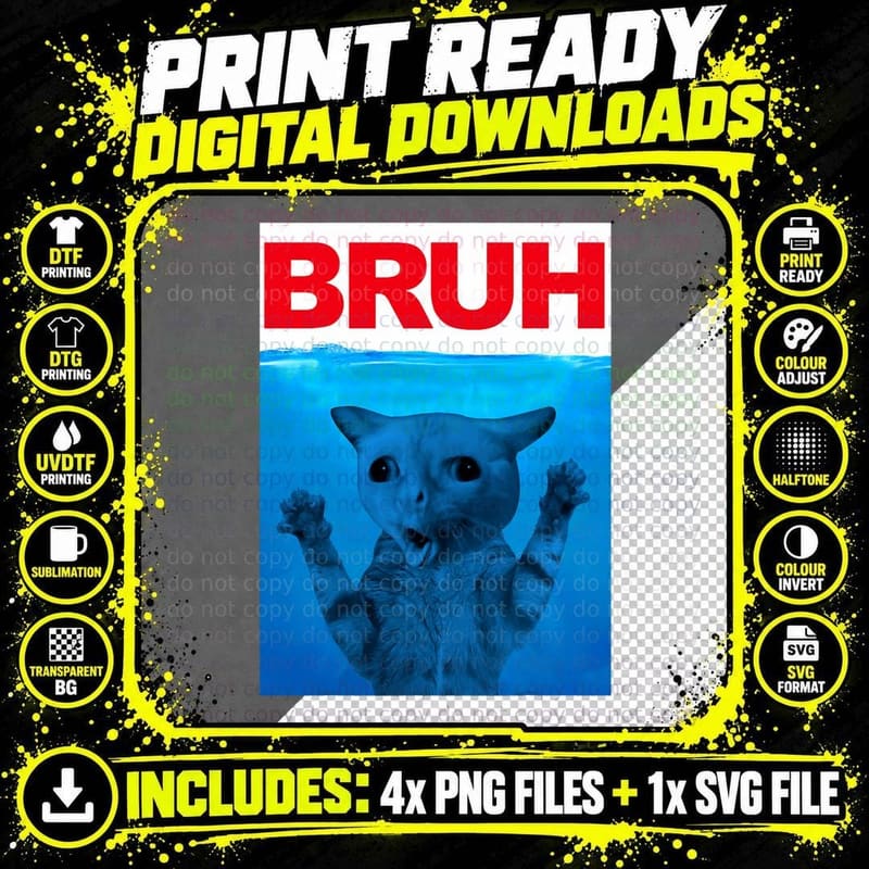 Bruh Meme, Funny Saying Brother Greeting Teens Boys Bruh Png SVG Digital Bundle