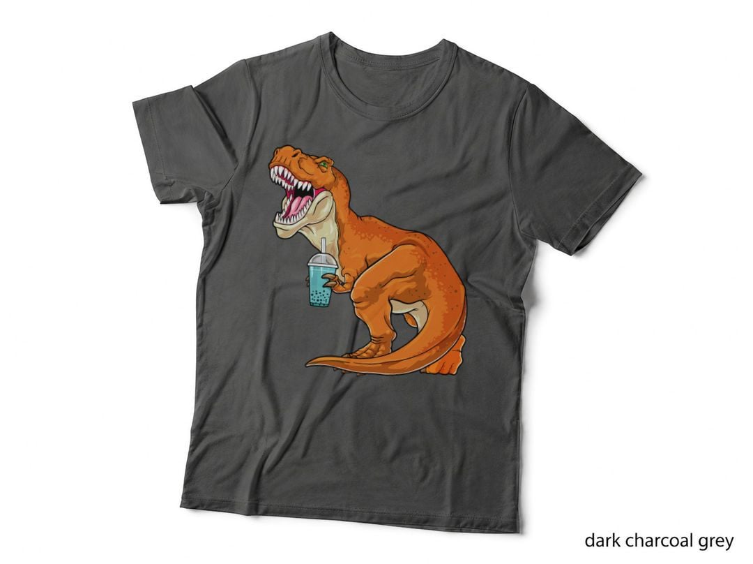 Bubble Tea Dinosaur Boba Milk Tea Boba Dino Bobasaurus Rex T-Shirt