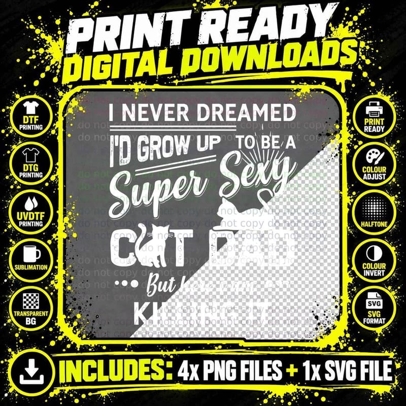 Cat Dad I Never Dreamed I D Grow Cat Shirt, Soft Colors Png SVG Digital Bundle