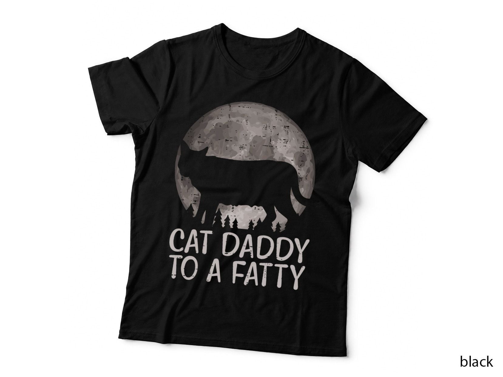 Cat Daddy to a Fatty Funny Fat Chonk Dad Kitten Fur Papa Men T-Shirt