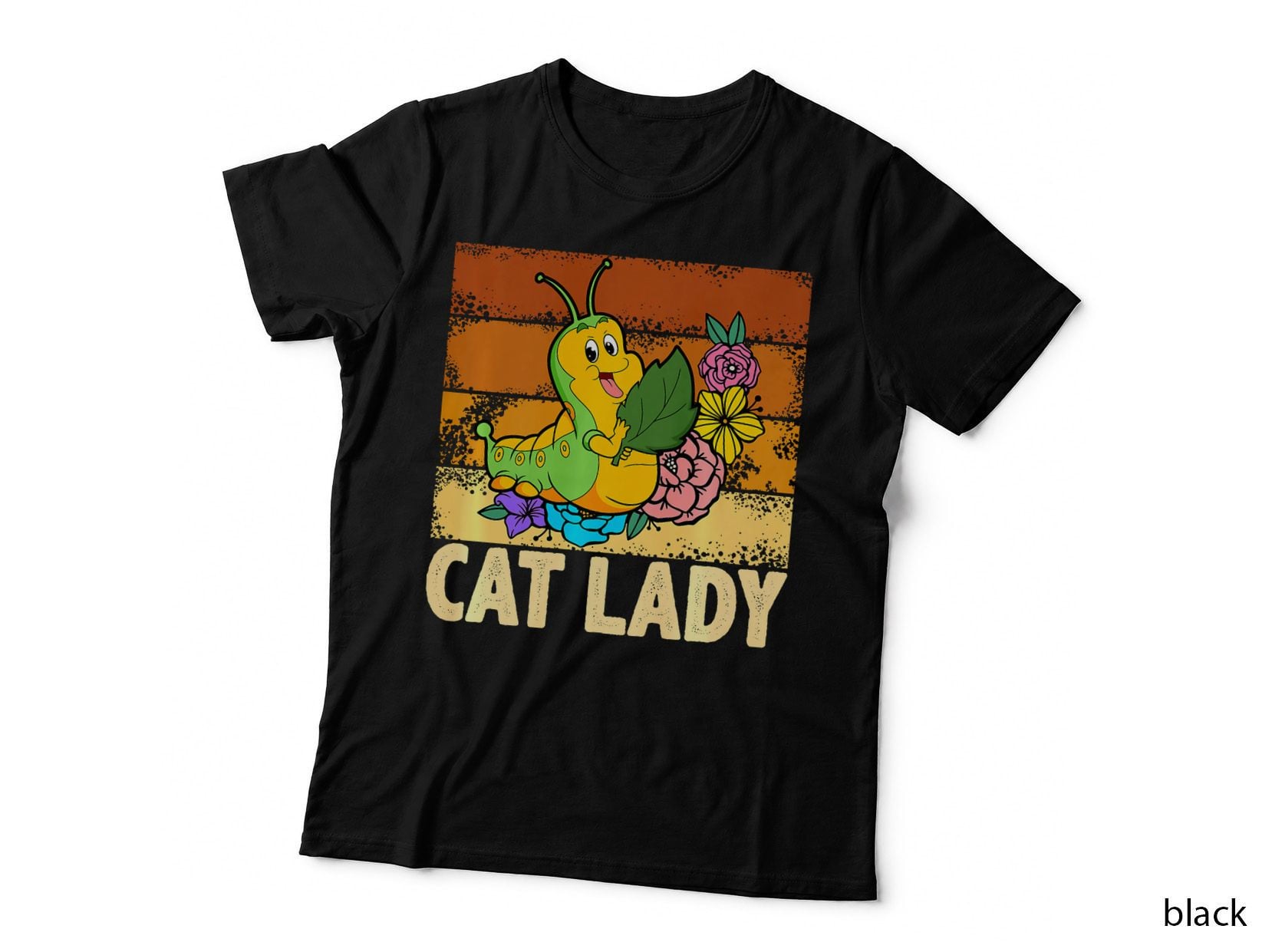 Cat Lady, Cute Butterfly for Women Girls, Retro Insect Lover T-Shirt, Gift Tee