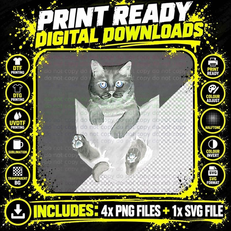 Cat Lovers Gifts British Shorthair in Pocket Funny Png SVG Digital Bundle