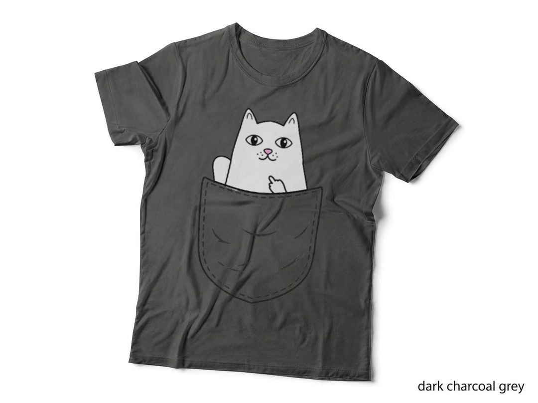 Cat Middle Finger Pocket Funny Cat Premium, Cats Giving Middle Finger T-Shirt