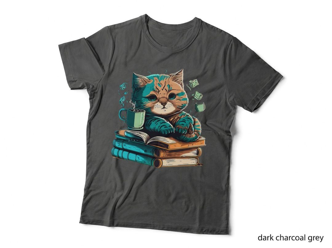 Cat Reading a Book, Literary Gift, Bookworm Style, for Women, Nerdy T-Shirt