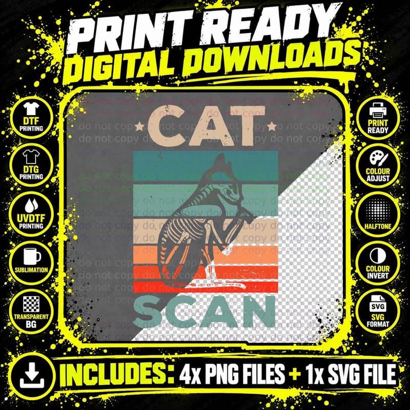 Cat Scan Rad Tech Radiology Radiologist Kitty Lover Png SVG Digital Bundle