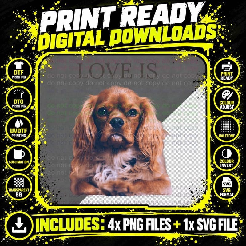 Cavalier King Charles Spaniel Shirt Men Women Dog Mom Png SVG Digital Bundle