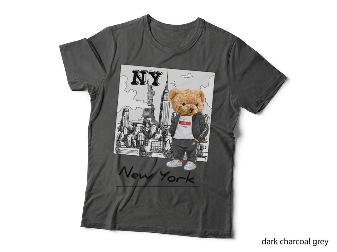 Cool New York City Teddy Bear Illustration Graphic Designs T-Shirt