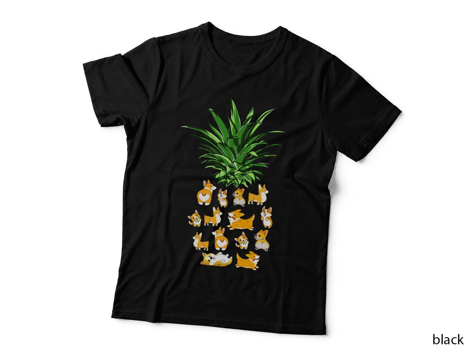 Corgi Pineapple Funny Dog Lover Shirt, Boho Chic, Organic Texture, Gift T-Shirt
