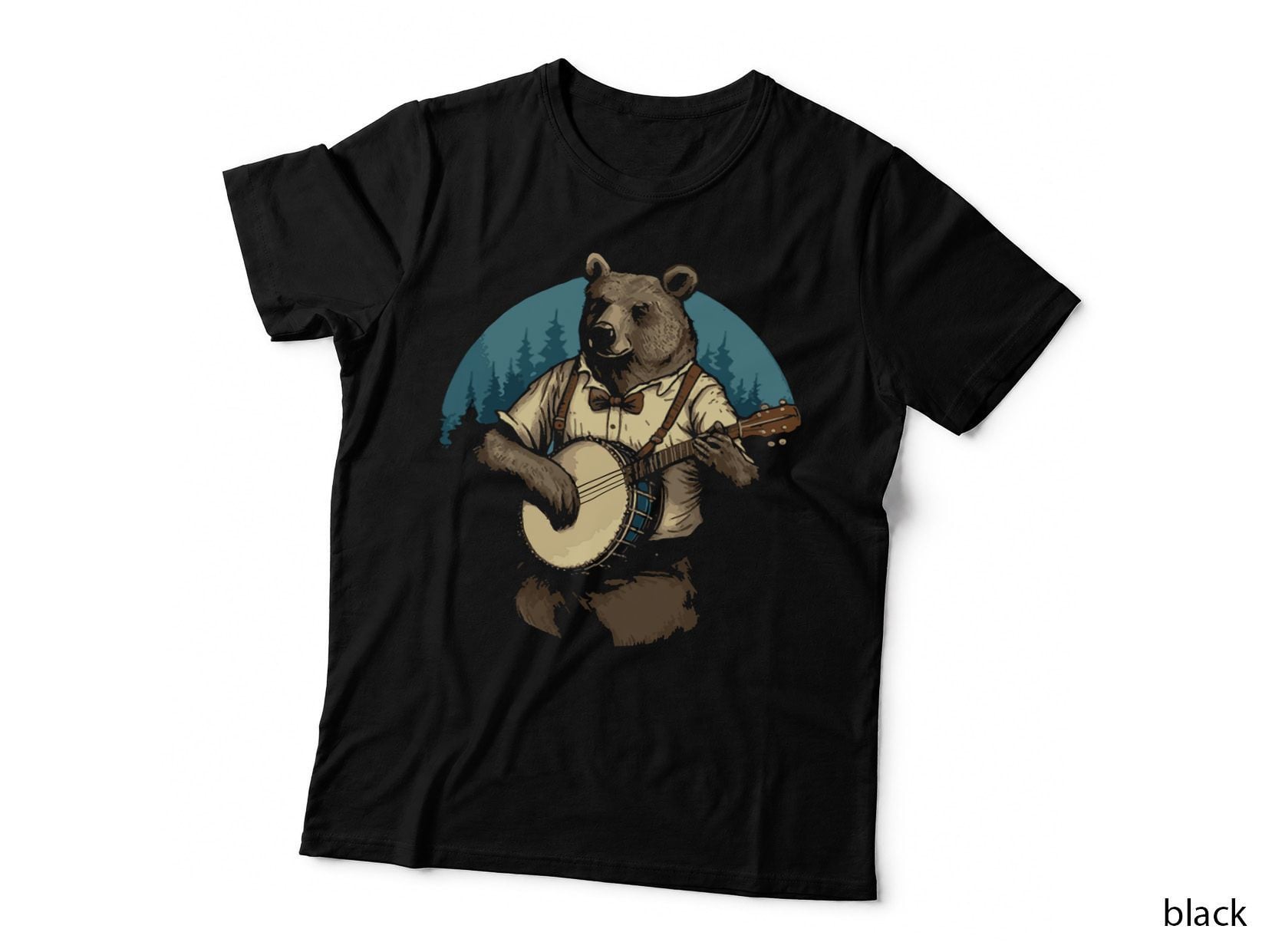 Country Music Bear Banjo Player Awesome Folk, Musician Gift T-Shirt