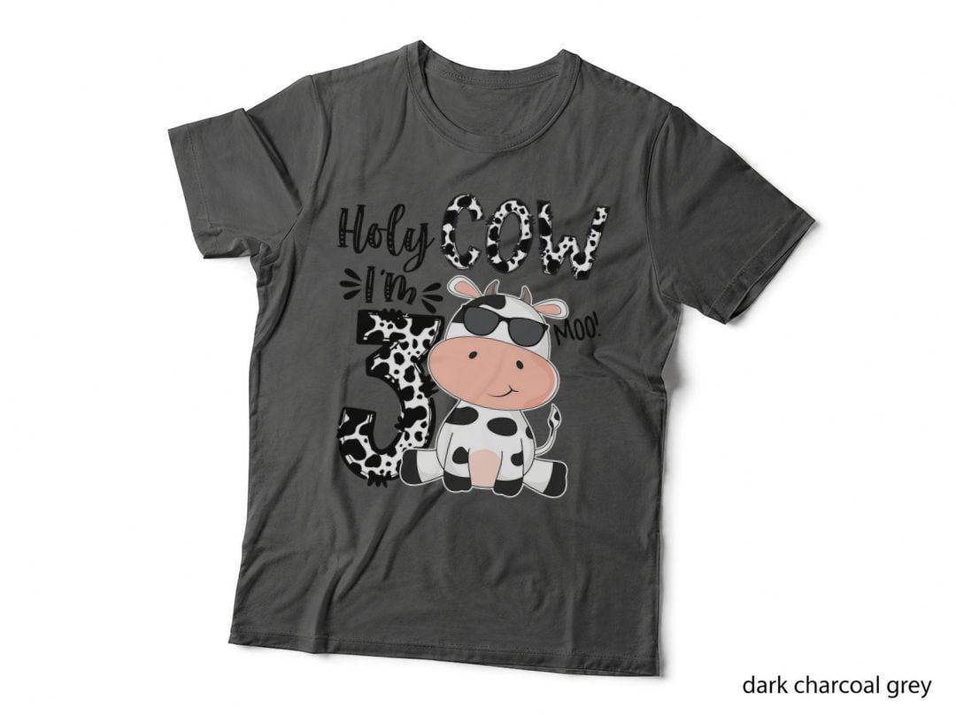 Cow Pun Animal T-Shirt, Holey Cow I'm Moo! Tee, Cartoon Cow Sunglasses Playful
