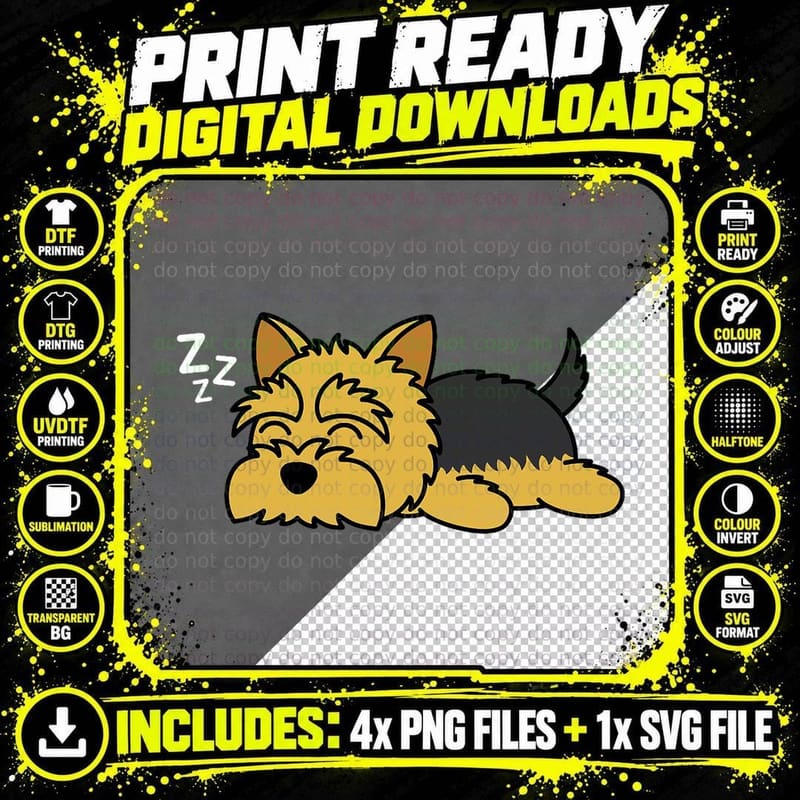 Cute Adorable Yorkshire Terrier Animal Yorkie Puppy Dog Png SVG Digital Bundle