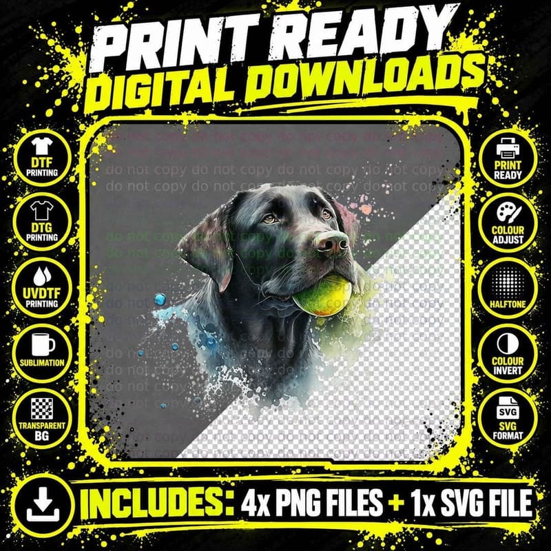 Cute Black Lab Black Labrador Retriever Puppy Dog Mom Png SVG Digital Bundle