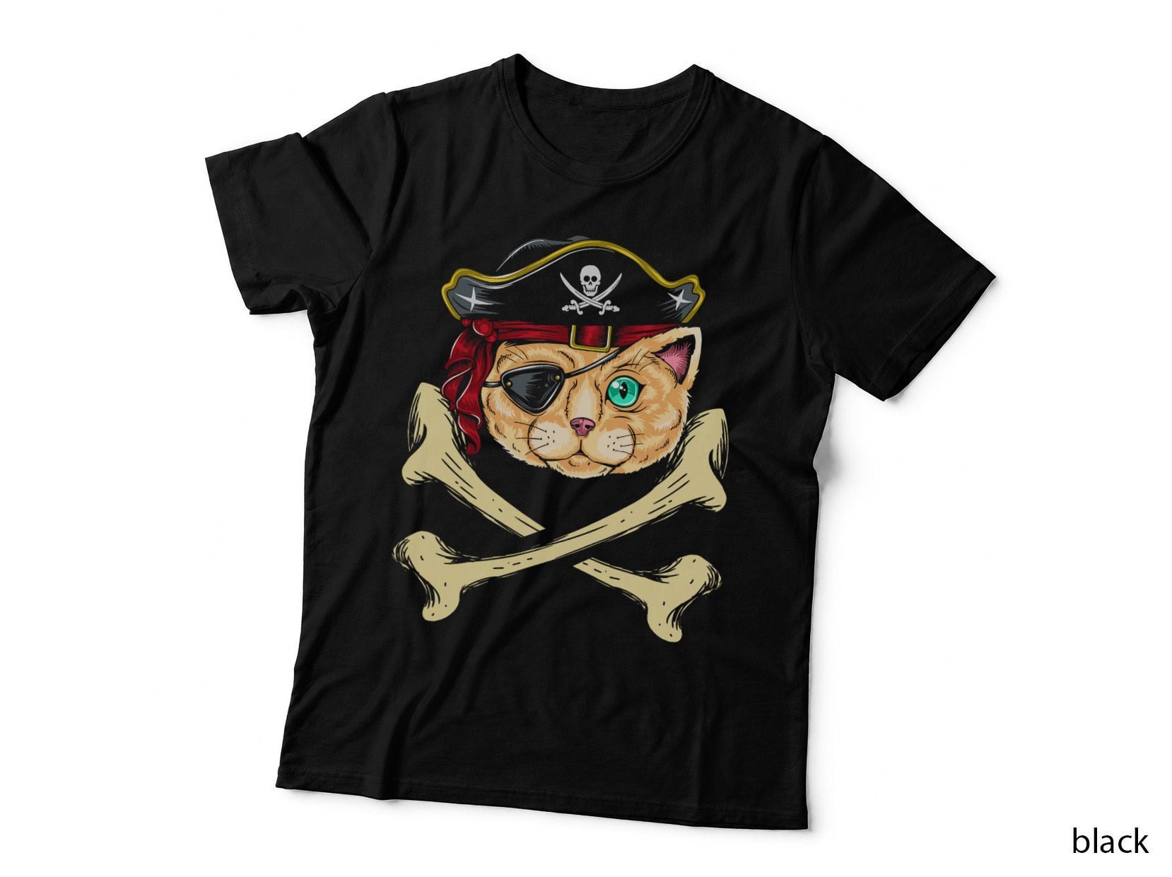 Cute Funny Pirate Cat Amazing Design Pirate Costume Pirate T-Shirt