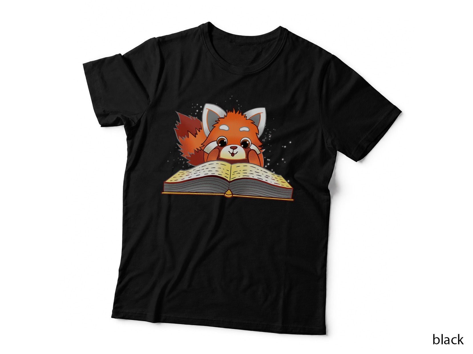 Cute Red Panda Reading a Book Lover Bookworm Love, Animal Lovers T-Shirt