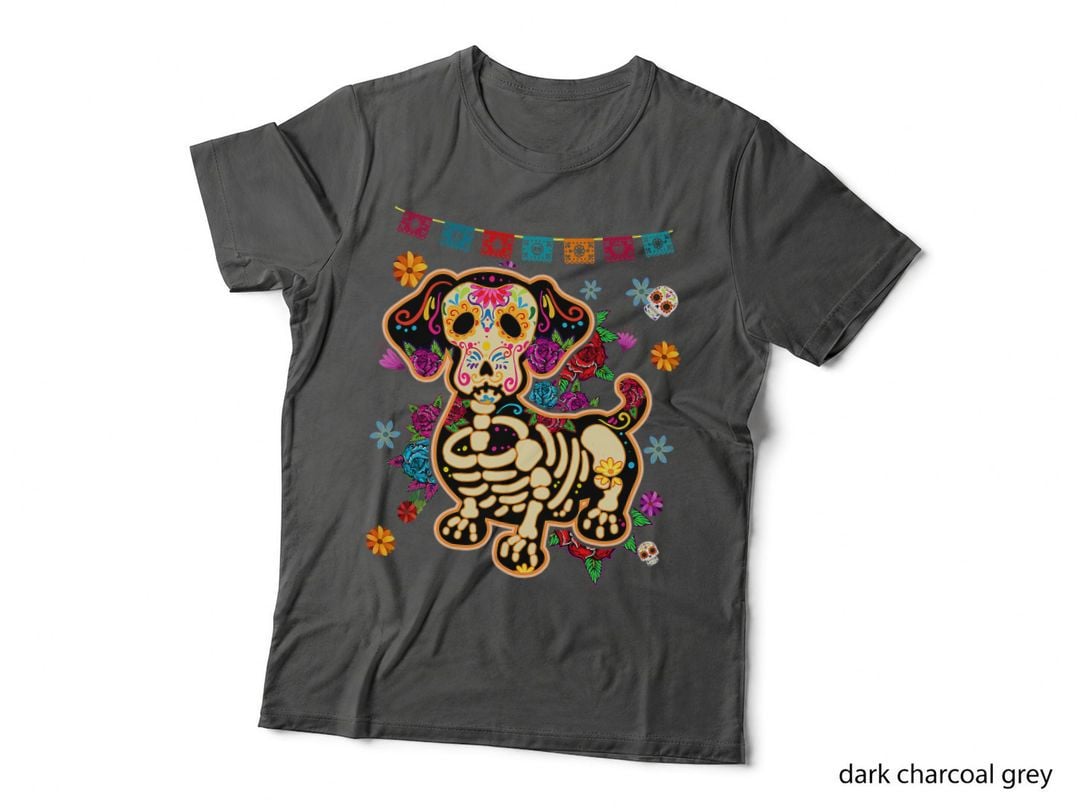 Dachshund Dia De Los Muertos Day of Dead Dog Sugar Skull T-Shirt