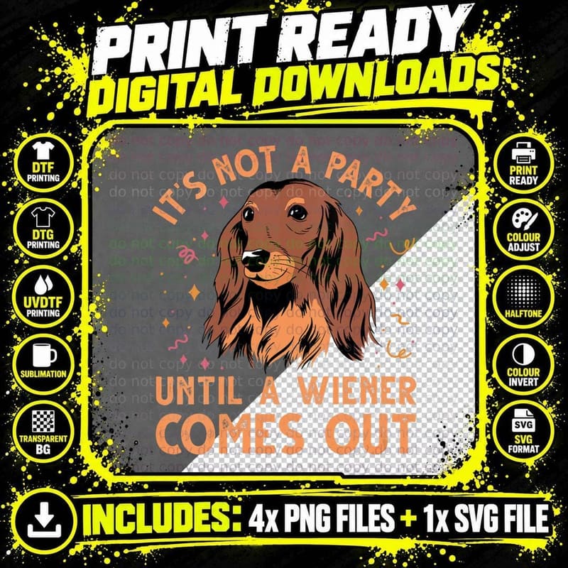 Dachshund Tshirt for Women Wiener Weiner Sausage Dog Png SVG Digital Bundle