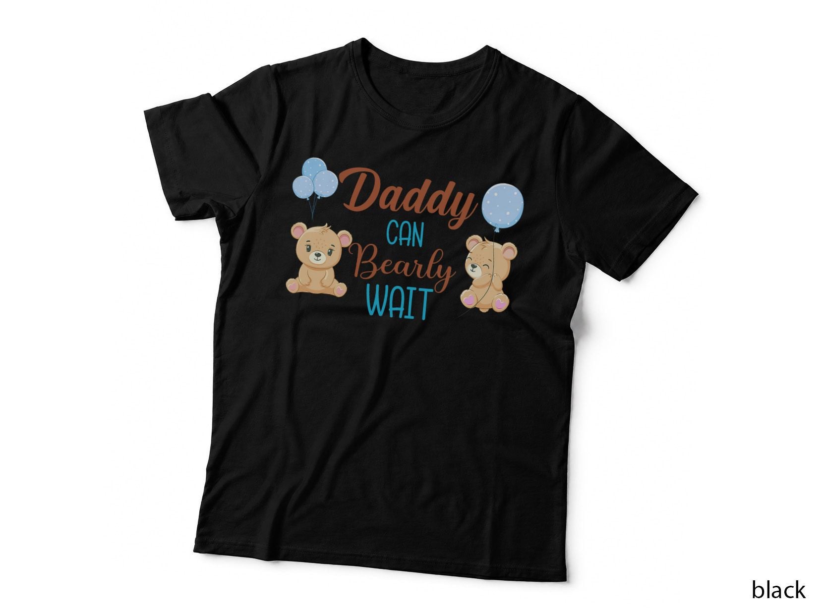 Daddy Can Bearly Wait Bear Gender Neutral Boy Baby Shower T-Shirt