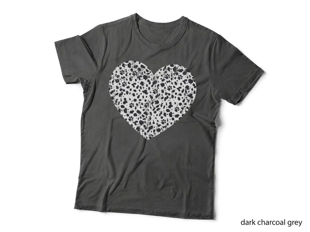 Dalmatian Dog Paw Heart, Firehouse Dog, Rescue Animal Lover T-Shirt