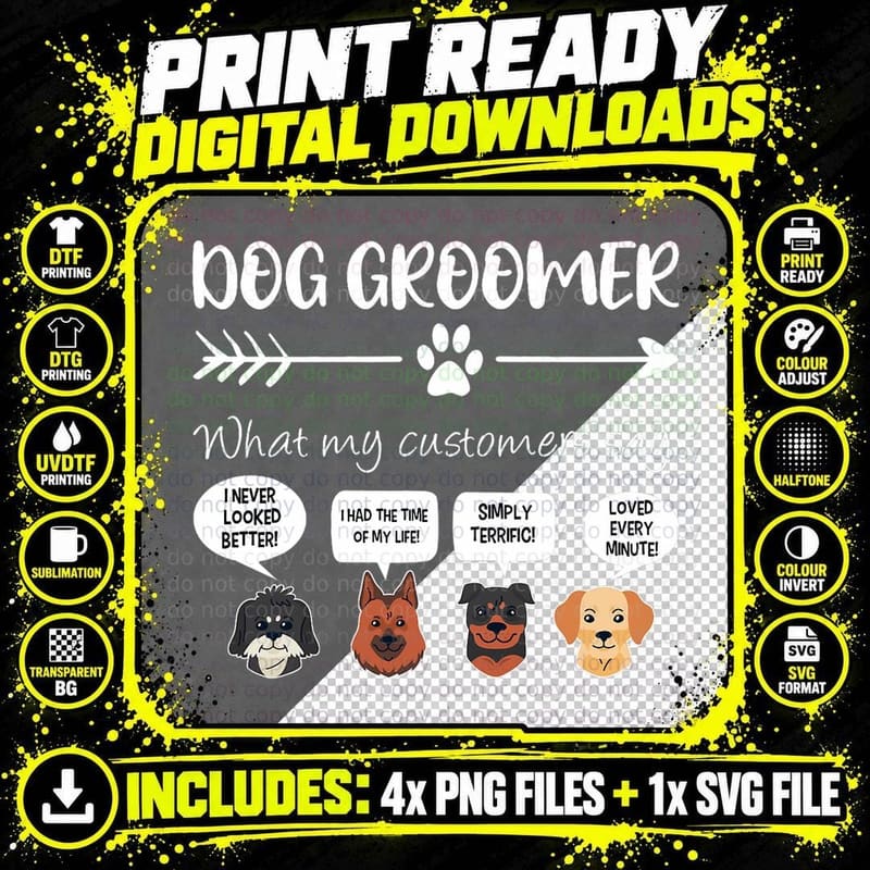 Dog Groomer Shirt Funny Dog Grooming Gift Dog Salon Png SVG Digital Bundle