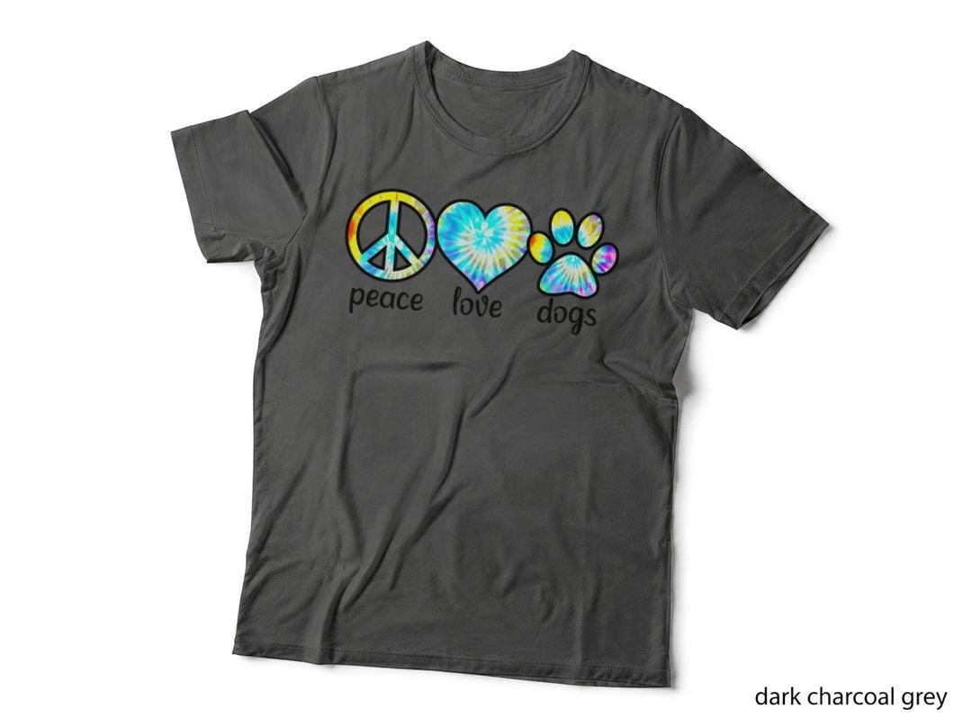 Dog Love Shirt Dog Mom Dog Dads Gift Peace Love Dogs Tie Dye T-Shirt