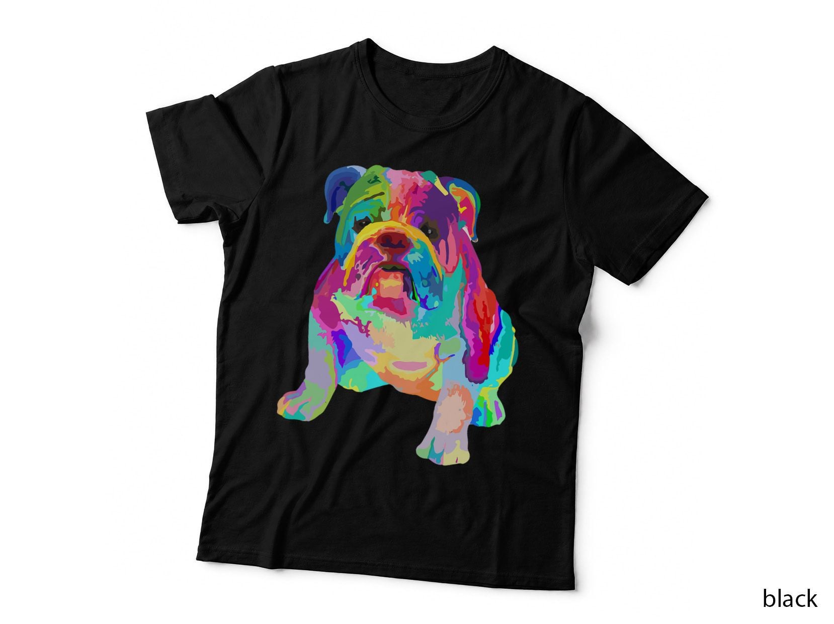 Dog Lover Gifts Colorful Cool English Bulldog Mens T-Shirt
