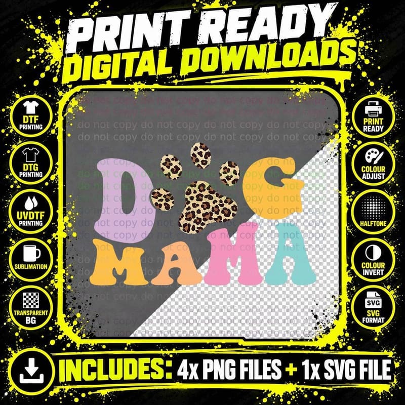 Dog Mama - Dog Owner Dog Mom Dog Lover, Pet Lovers Png SVG Digital Bundle