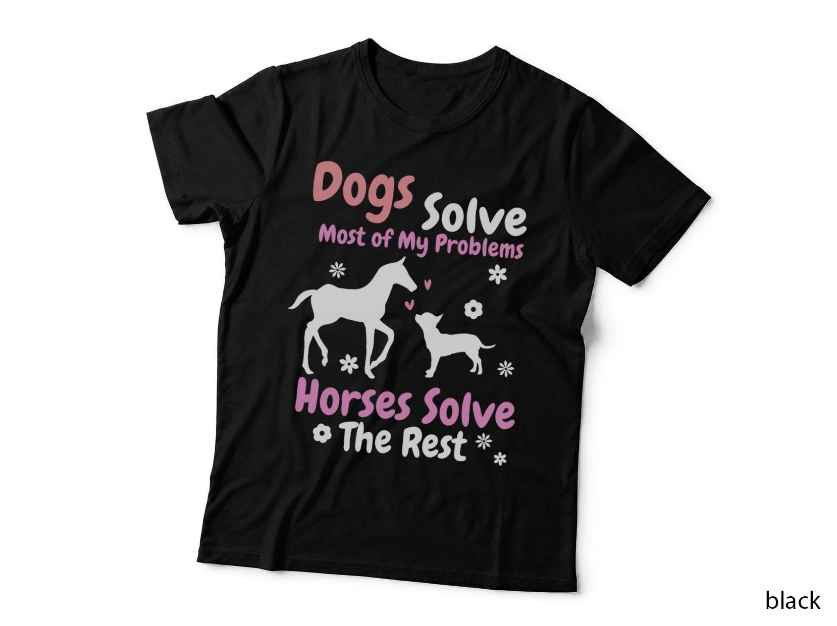Dog and Horse Lover Art for Women Equestrian T-Shirt