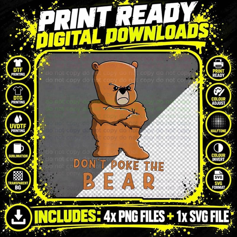 Don't Poke Mama Papa Bear Premium, Mom Dad Gift Png SVG Digital Bundle