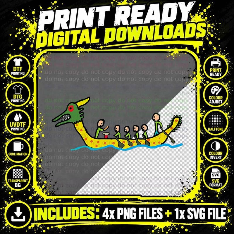 Dragon Boat Racing, Sports, Active, Summer, Festival Png SVG Digital Bundle