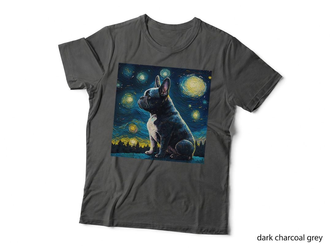 French Bulldog Van Goh Dog Puppy, Cute Pet, Animal Lovers Gift, Style T-Shirt
