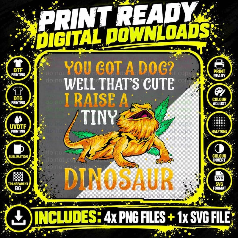 Funny Bearded Dragon Shirt Pet Reptile Lizard Lover Png SVG Digital Bundle
