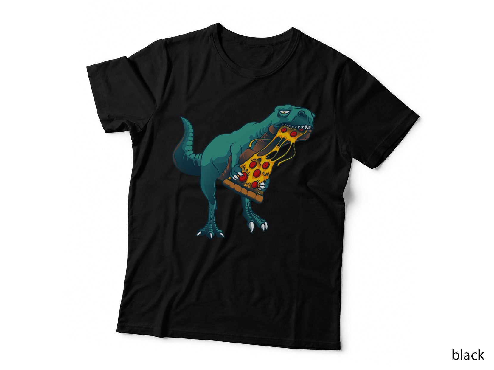 Funny Dinosaur Art for Men Women Dinosaur Pizza Slice Lover T-Shirt