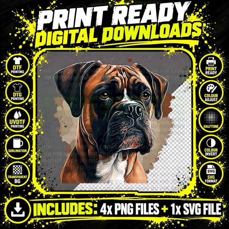 Funny Dog Boxer, Cute Pet, Humor for Women, Gift Png SVG Digital Bundle