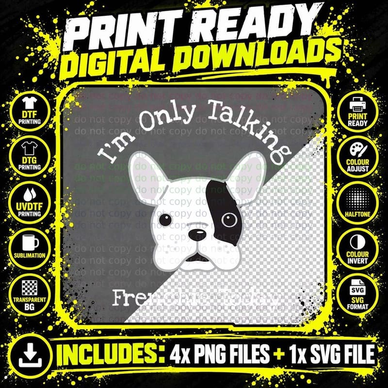 Funny French Bull Dog Pardon My Frenchie Puppygift Png SVG Digital Bundle