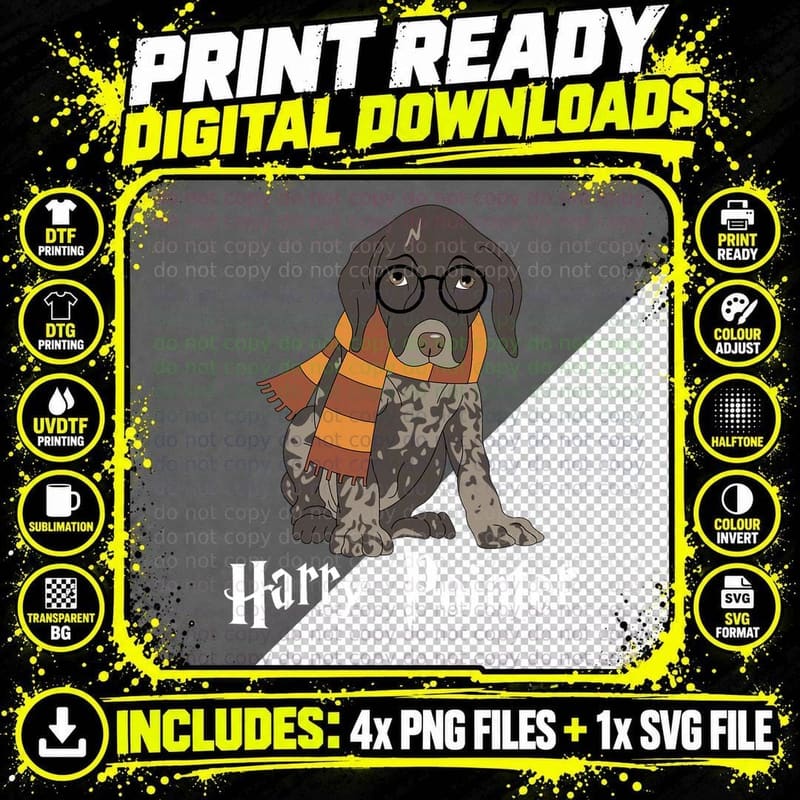 Funny German Shorthaired Pointer - Harry Pointer Png SVG Digital Bundle