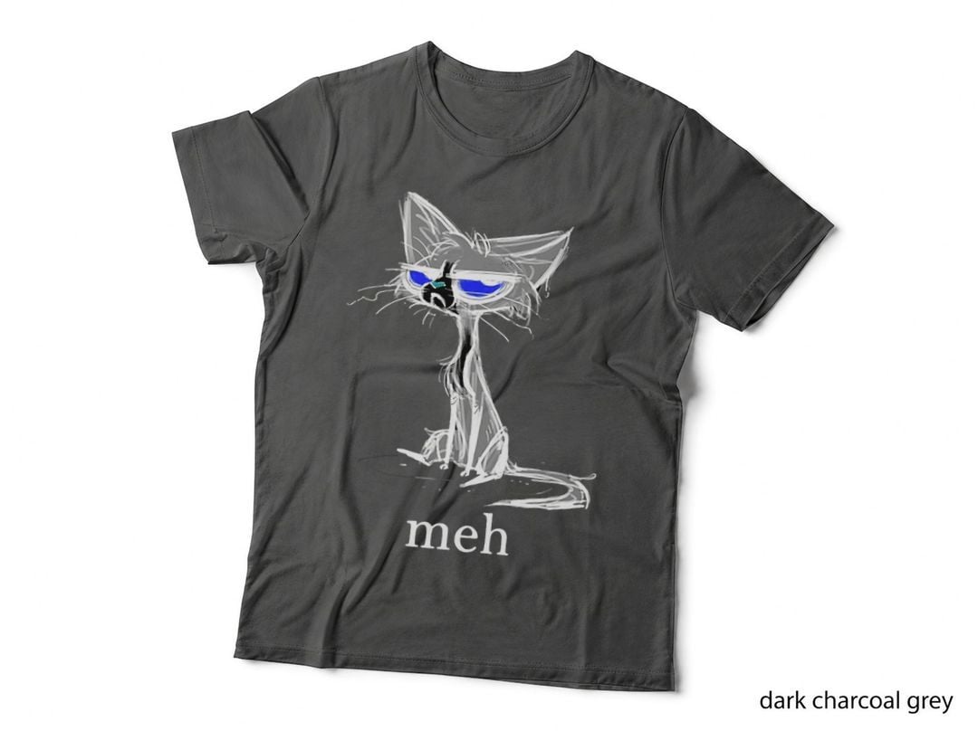 Funny Meh Cat Gift for Cat Lovers Sweatshirt, Pet Owner T-Shirt