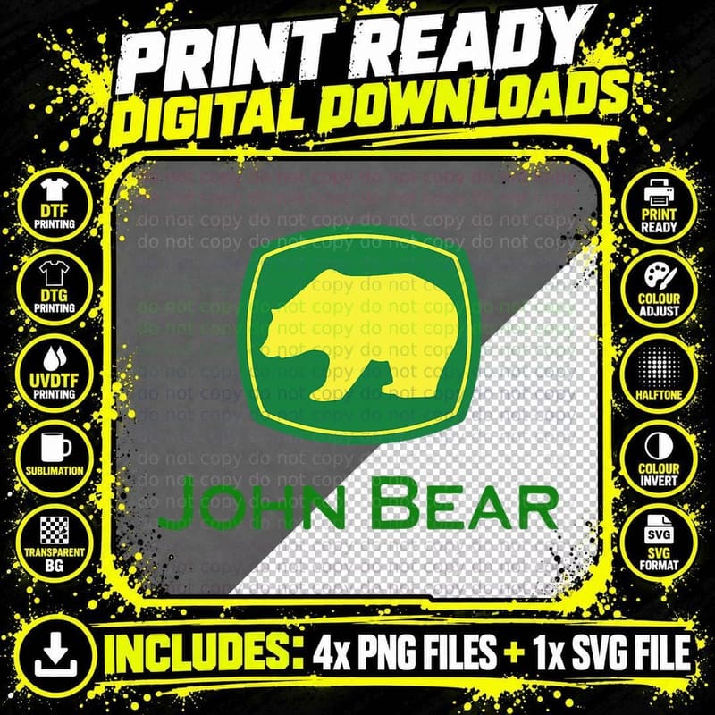 Gay Bear Pride T-Shirt - LGBT John Bear, LGBTQ+ Png SVG Digital Bundle