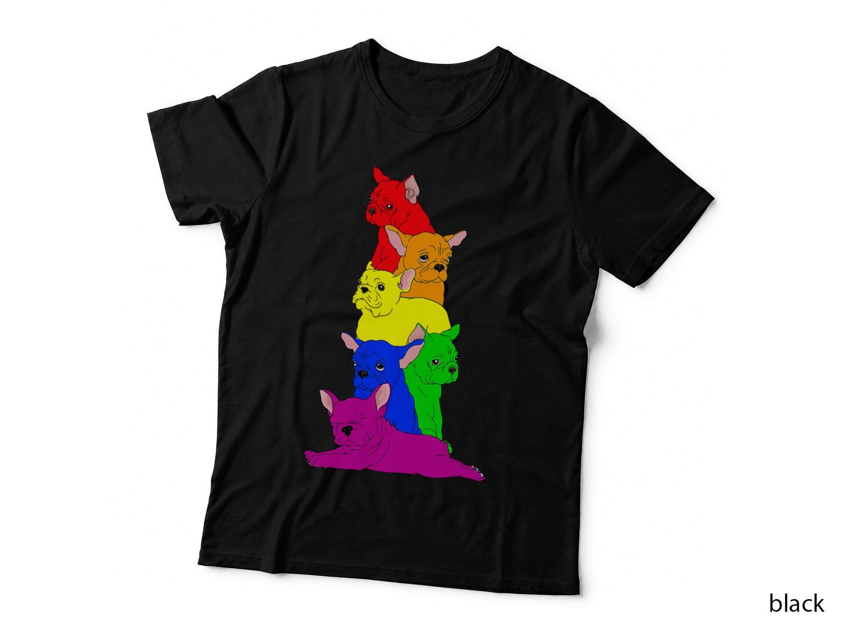 Gay Pride French Bulldog Dog Lover LGBT Funny Rainbow Flag T-Shirt